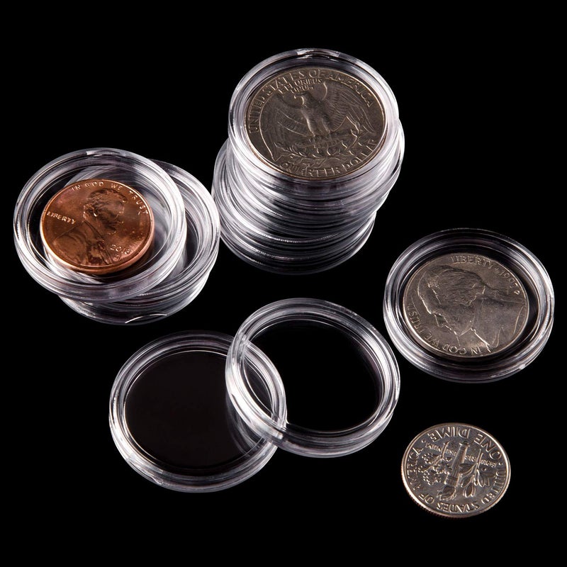 Eeoyu 100 Pieces 25 mm Coin Capsules Holder with Plastic Storage Organizer Box for Coin Collection Supplies - Image 4